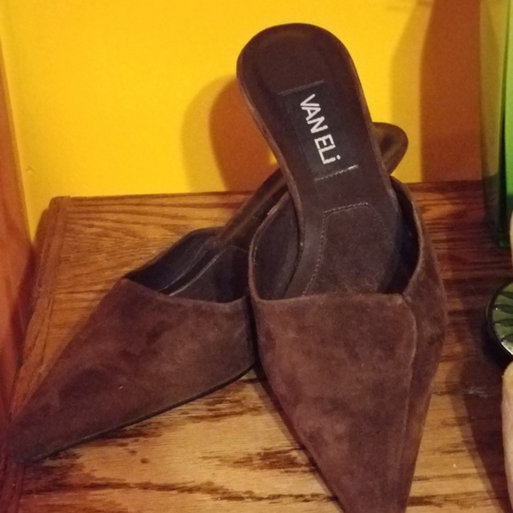 Van Eli Suede Slide Kitten Heel - Picture 2 of 8